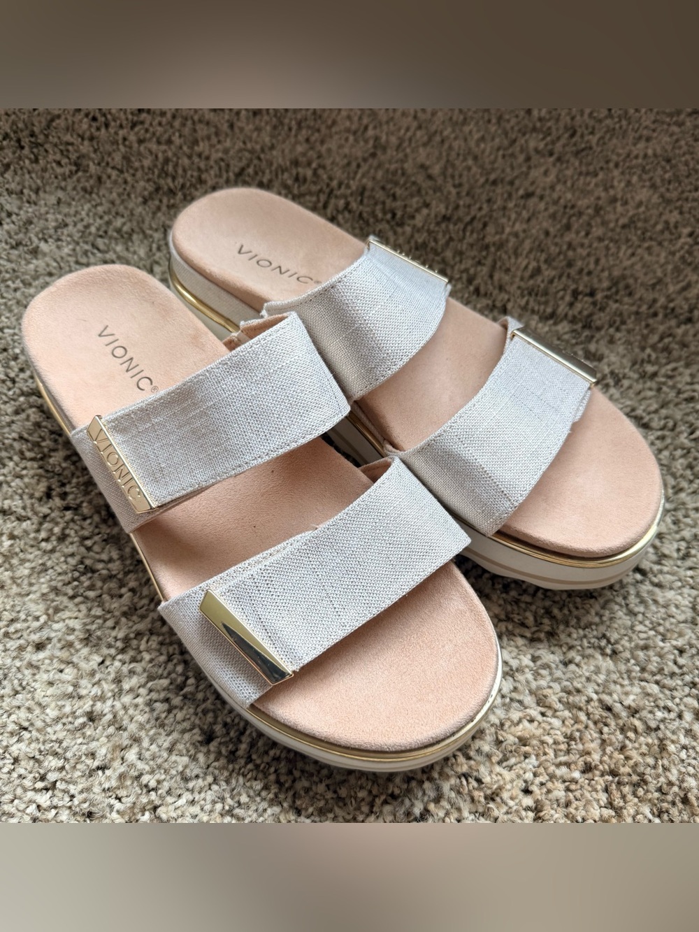 Vionic Brandie Platform Slide Sandals size 9